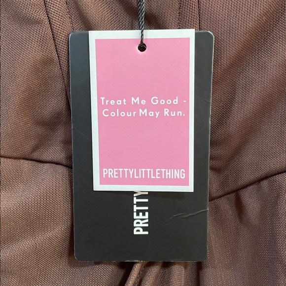 NWT Pretty Little Thing Chocolate Corset Chain Strap Bodycon Dress Size 4 - Picture 7 of 11